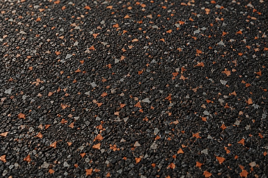 Black recycled rubber flooring with coloured granules